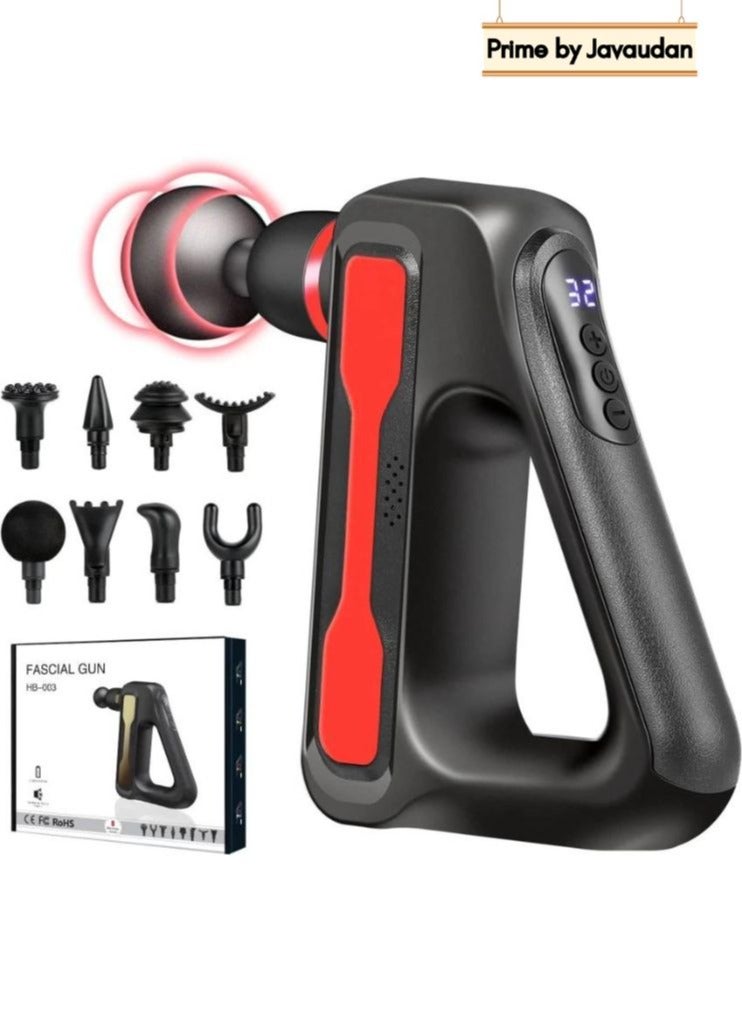 32 Speed Gun Deep Tissue Handheld with 32 Speed Levels 8 Massage Heads LCD Display Muscle Massager Quiet Powerful Percussion Fascial Gun for Pain Relief