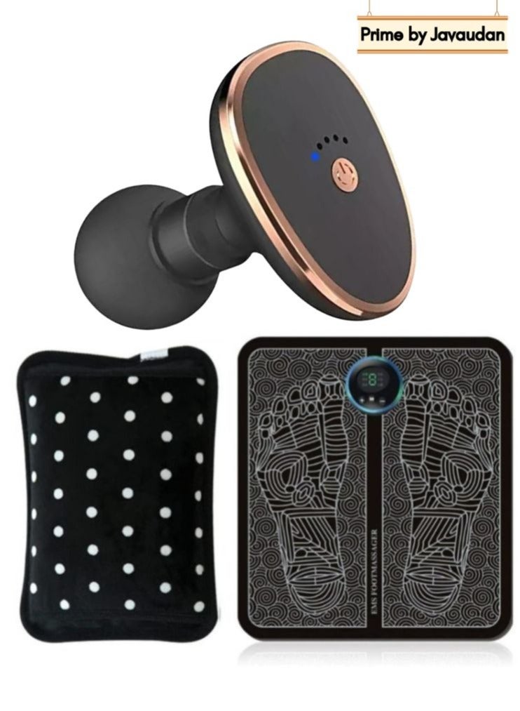 Wireless Portable Neck Massager with 8 Modes and 19 Strength Levels + Electric Hot Water Bag With Massager For Body Pain + Electric Leg Foot Muscle Stimulator Massager Mat EMS Foot Massager