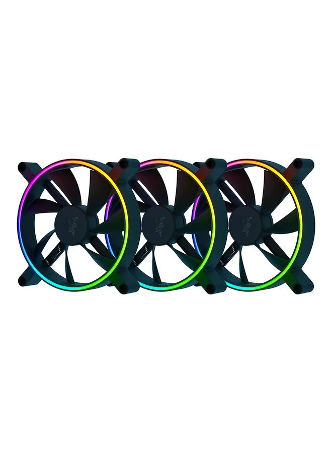 Razer Kunai Chroma Hydraulic RGB LED PWM Performance Fan (140mm)- Hydraulic aRGB PC Fans (Quiet, Powerful, Connect up to 8 Fans, PWN Fan Controller Support, Chroma aRGB) 3 Fans