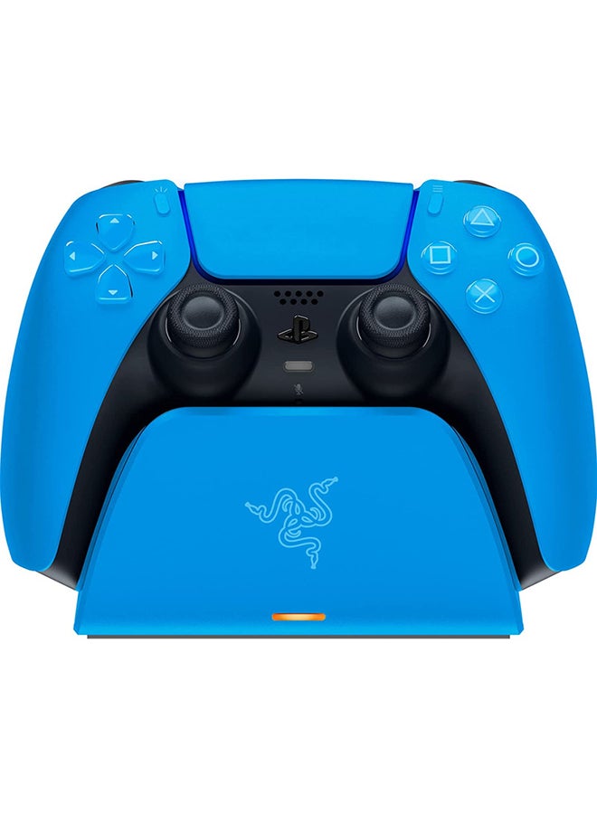 Razer Quick Charging Stand for PlayStation 5, Quick Charge, Curved Cradle Design, Matches PS5 DualSense Wireless Controller, One-Handed Navigation, USB Powered - Blue (Controller Sold Separately)