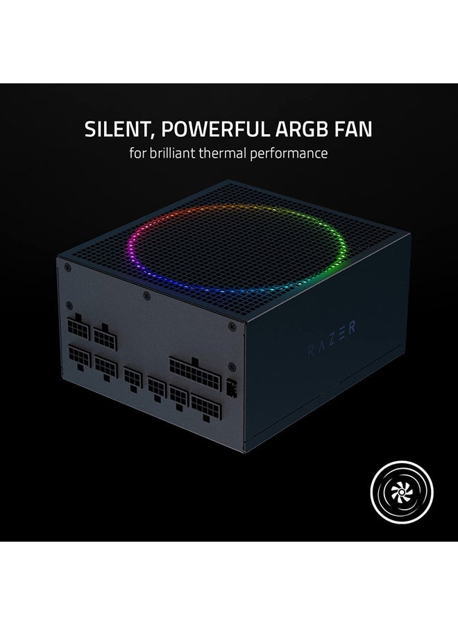 Katana Power Supply aRGB PSU: Silent, Powerful aRGB 140mm PWM Fan - Chroma aRGB - Modular by Design - 80 Plus Platinum Rated - Zero RPM Mode - 850W - Black