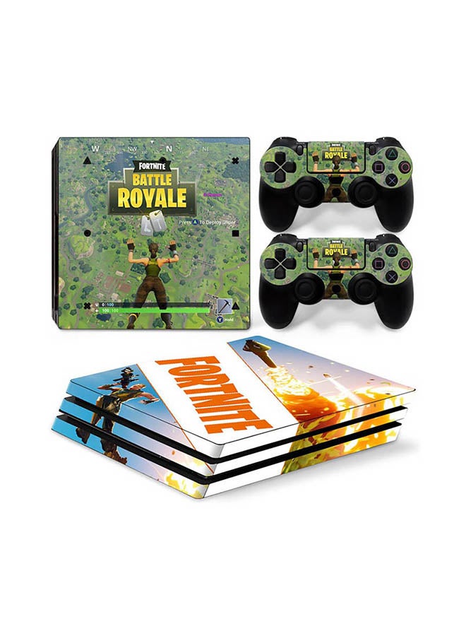 Console And Controller Sticker Set For PlayStation 4 Pro Battle Royale