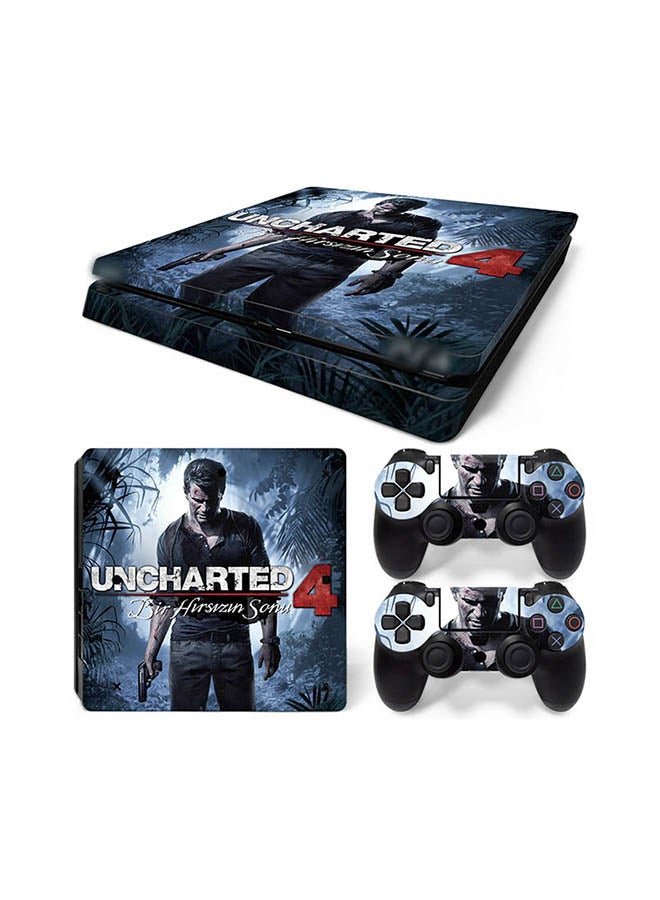 Console And Controller Sticker Set For PlayStation 4 Slim Uncharted