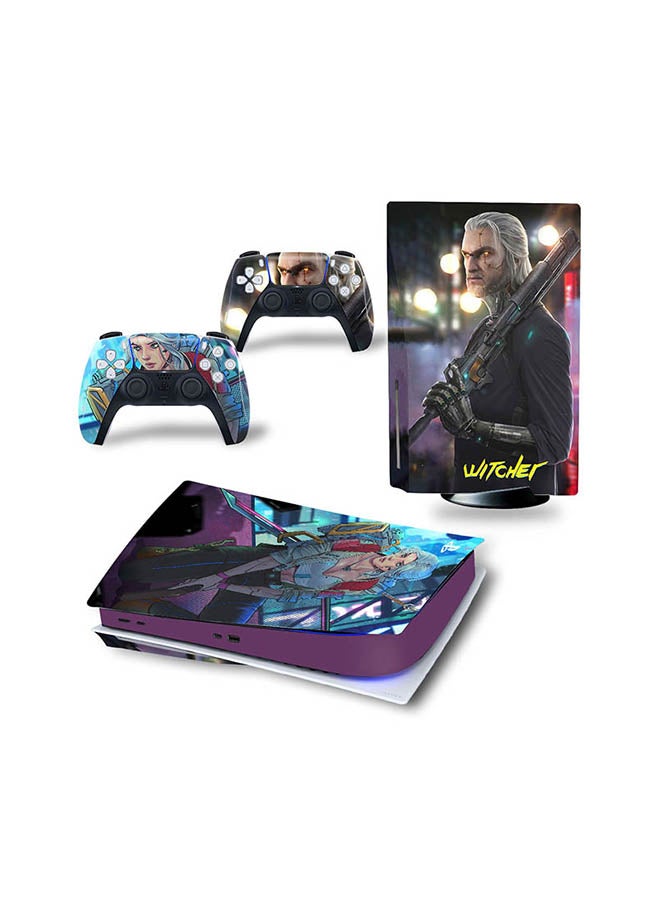 Console And Controller Sticker Set For PlayStation 5 Disc Version Witcher