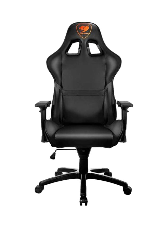 Cougar Gaming Chair Armor, Steel-Frame, Breathable Pvc Leather, 180° Recliner System, 120Kg Weight Capacity, 4D Adjustable Arm-Rest, Steel 5-Star Base - Black