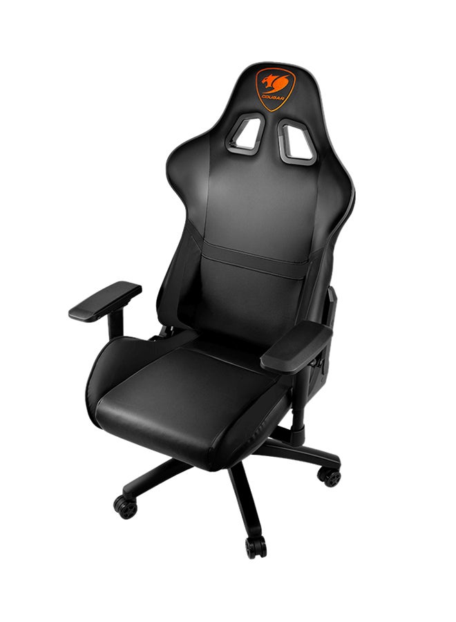 Cougar Gaming Chair Armor, Steel-Frame, Breathable Pvc Leather, 180° Recliner System, 120Kg Weight Capacity, 4D Adjustable Arm-Rest, Steel 5-Star Base - Black