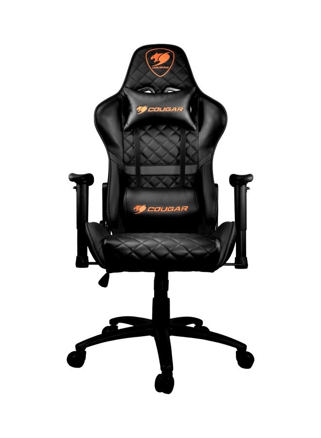 Cougar Gaming Chair Armor One, Steel-Frame, Breathable Pvc Leather, 180° Recliner System, 120Kg Weight Capacity, 2D Adjustable Arm-Rest, Steel 5-Star Base - Black