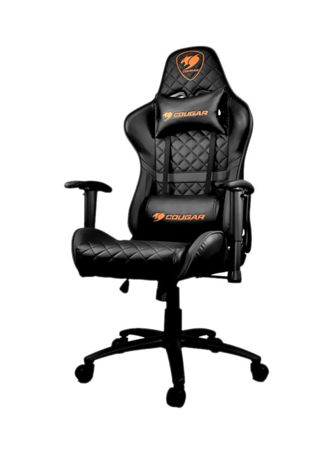 Cougar Gaming Chair Armor One, Steel-Frame, Breathable Pvc Leather, 180° Recliner System, 120Kg Weight Capacity, 2D Adjustable Arm-Rest, Steel 5-Star Base - Black