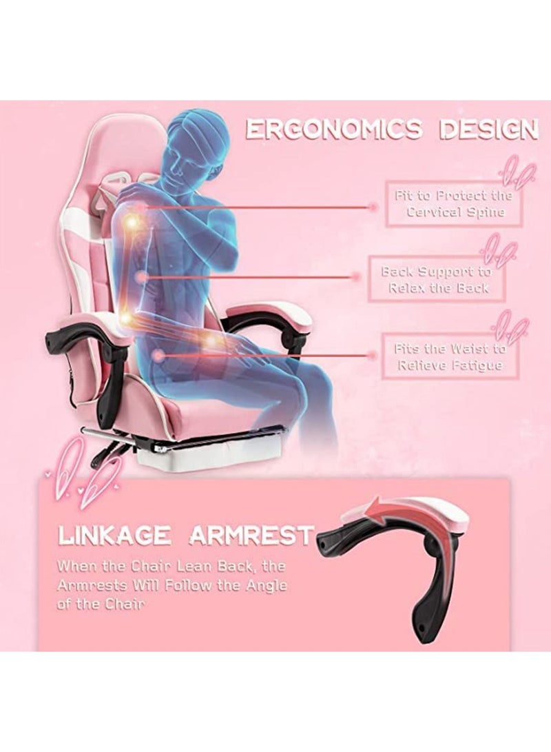 Gaming Chair with Footrest and Lumbar Support High Back Computer Chair