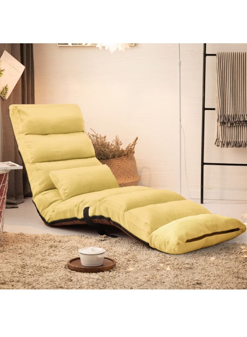 Floor Chair with Back Support, Adjustable 14 Angles, Lounge Chairs for Bedroom, Backrest and Headrest Can Easily Adjusted, Lazy Chair