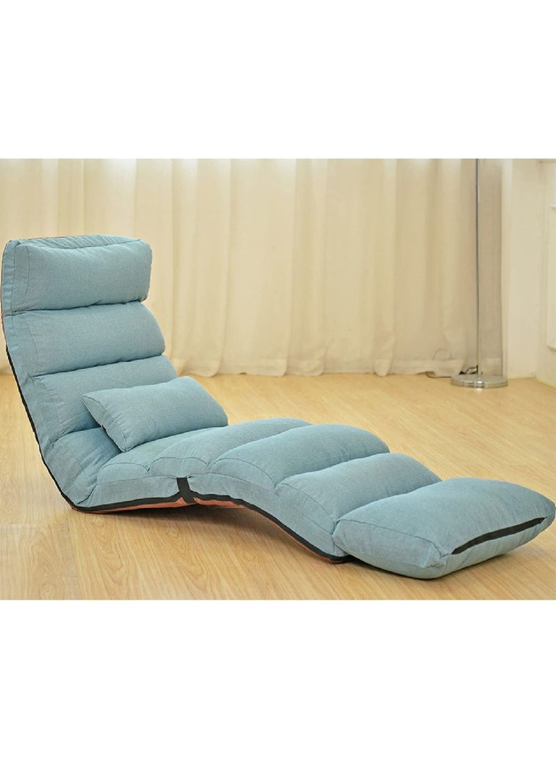 Floor Chair with Back Support, Adjustable 14 Angles, Lounge Chairs for Bedroom, Backrest and Headrest Can Easily Adjusted, Lazy Chair