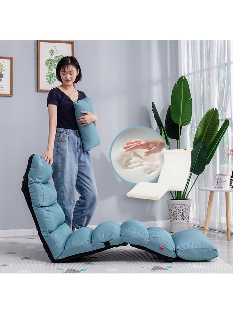 Floor Chair with Back Support, Adjustable 14 Angles, Lounge Chairs for Bedroom, Backrest and Headrest Can Easily Adjusted, Lazy Chair