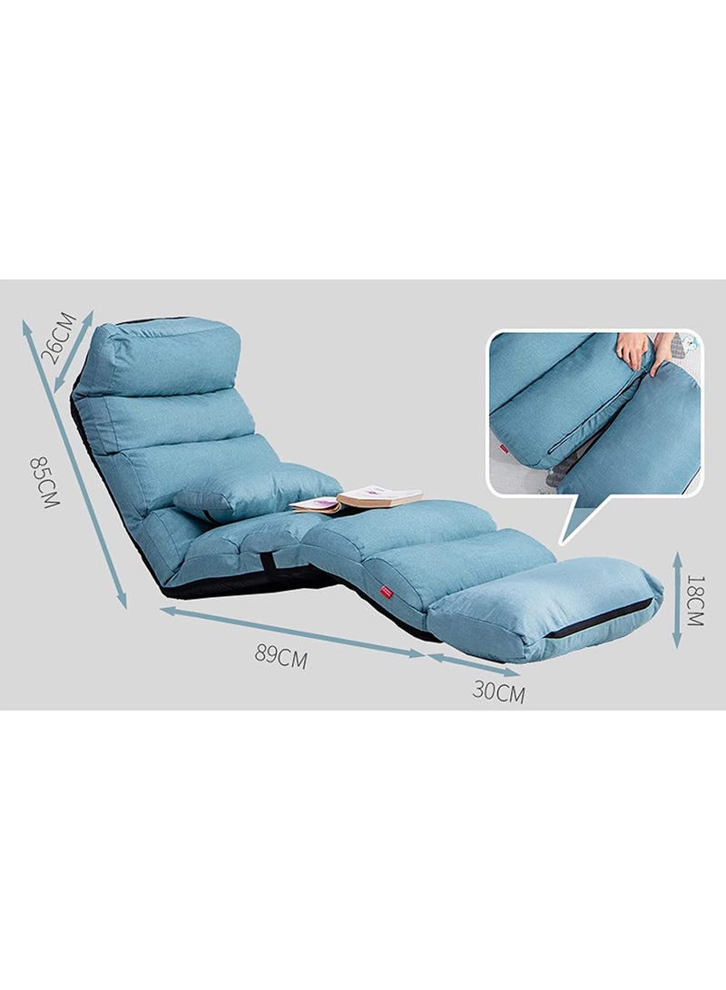 Floor Chair with Back Support, Adjustable 14 Angles, Lounge Chairs for Bedroom, Backrest and Headrest Can Easily Adjusted, Lazy Chair