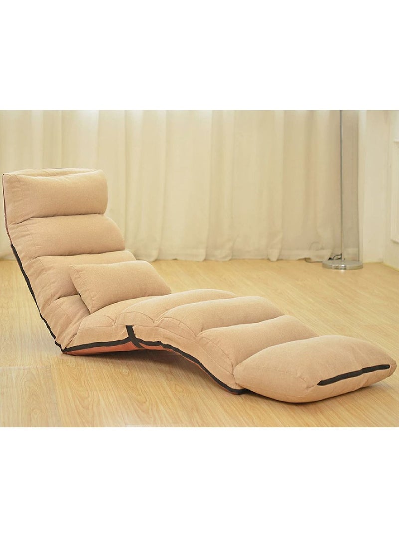 Floor Chair with Back Support, Adjustable 14 Angles, Lounge Chairs for Bedroom, Backrest and Headrest Can Easily Adjusted, Lazy Chair