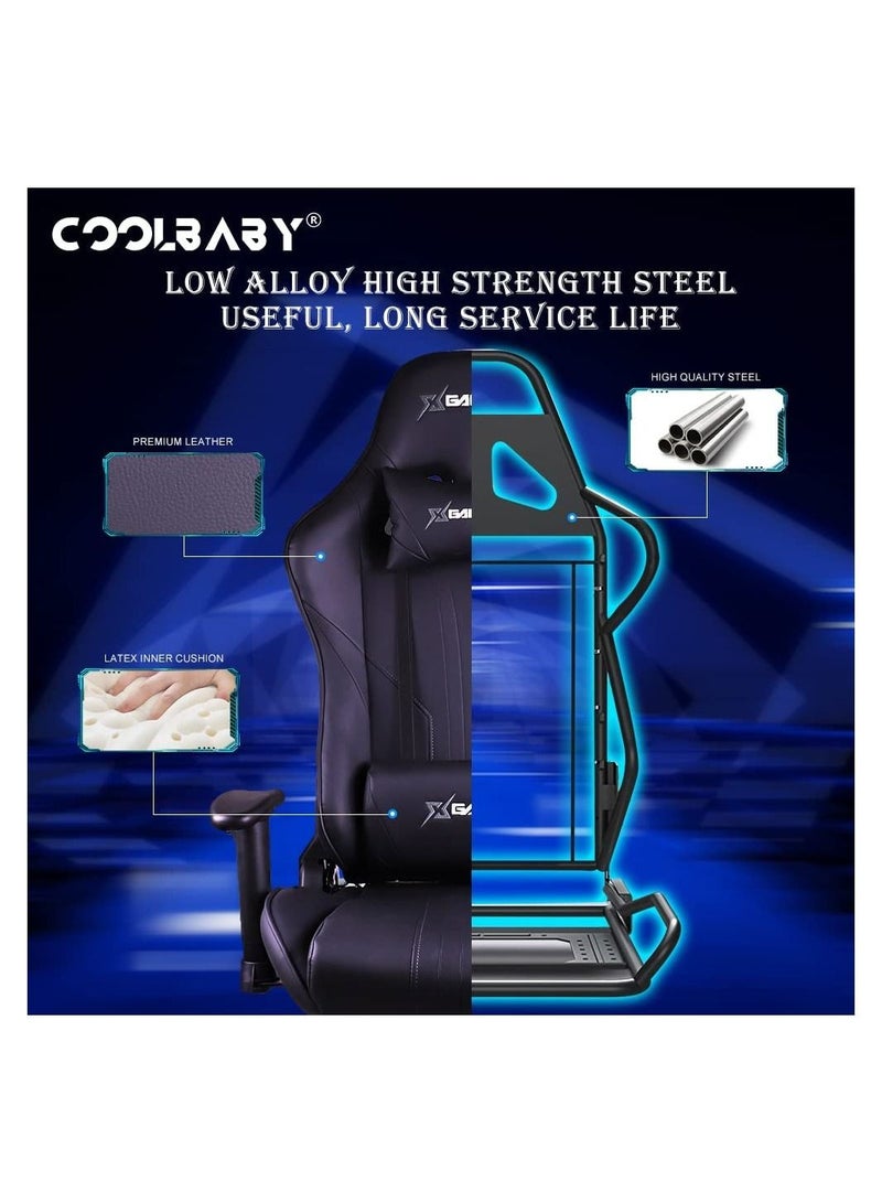 Gaming Chair Ergonomic Office Massage Chair,180° Recliner System,2D Adjustable Arm-Rest With Massage and Bluetooth Speaker and Footrest