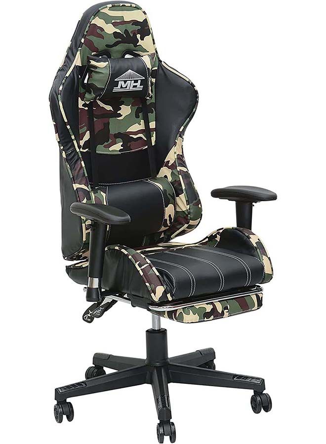 Modern Design Gaming Chair With Fully Reclining Footrest And Soft Leather