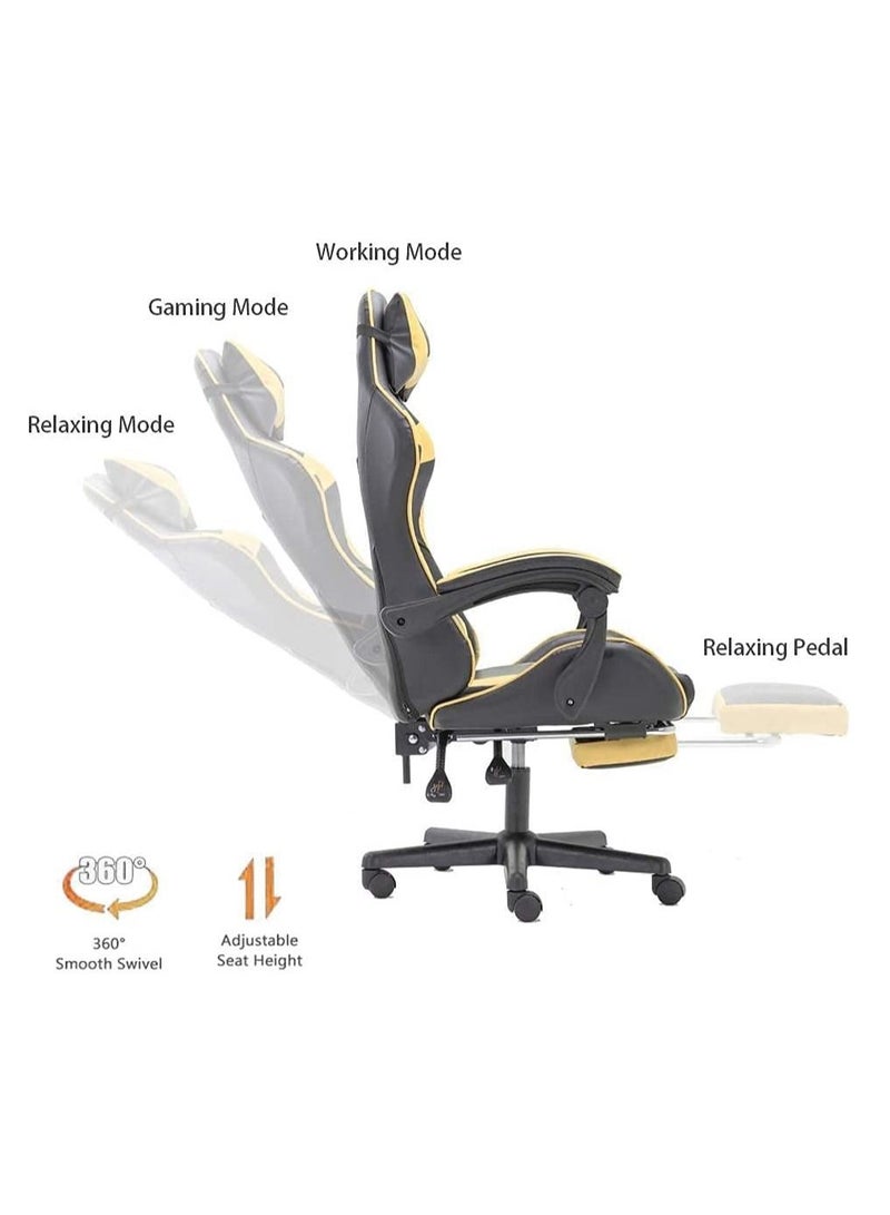 COOLBABY Gaming Chair Racing Style Office Chair Durable Leather Seat 360° Gaming Chair Upto 120 Kg