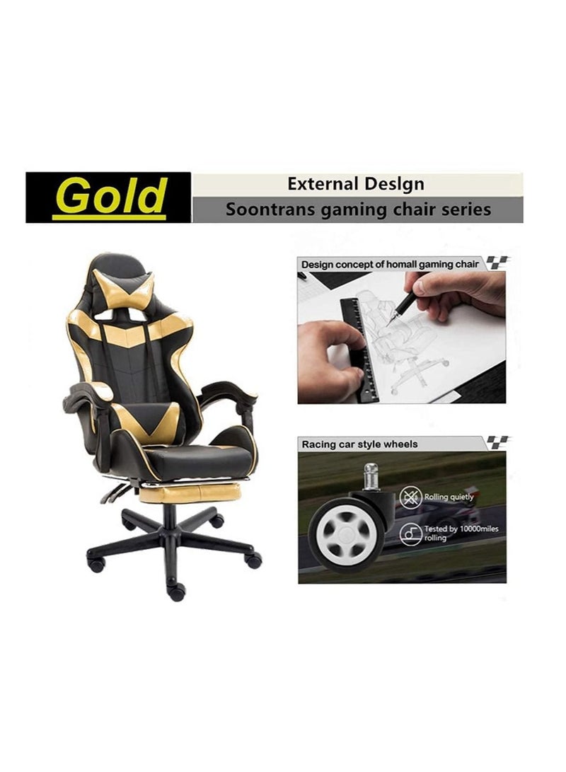 COOLBABY Gaming Chair Racing Style Office Chair Durable Leather Seat 360° Gaming Chair Upto 120 Kg