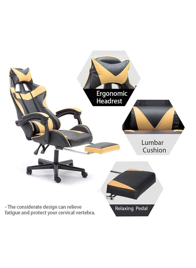 COOLBABY Gaming Chair Racing Style Office Chair Durable Leather Seat 360° Gaming Chair Upto 120 Kg