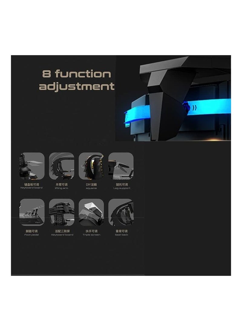 One Piece Gaming Cabin Space Capsule Ergonomic Gaming Computer Seat Lazy Seat With Three Display Screens Adjustable Angle