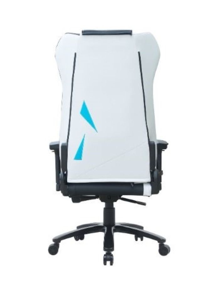 Dazzle - Gaming Chair - Blue/White; Molded foam inside back and seat, steel structure and PU leather, new 3D adjustable armrest, 350mm metal base, multi function mechanism with rocking function