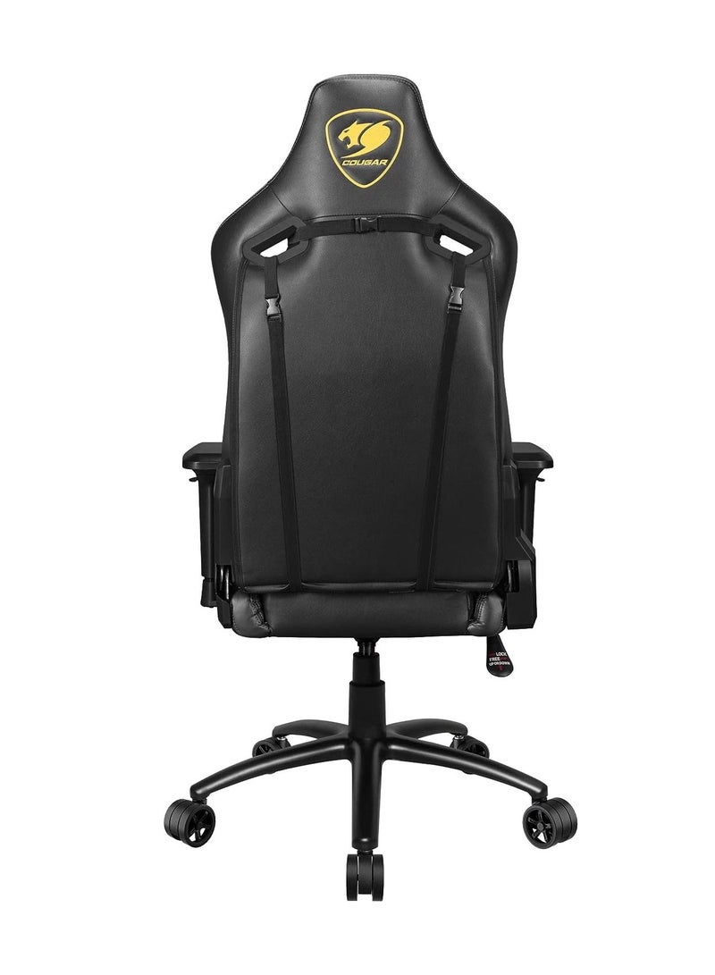 Cougar Outrider S Gaming Chair, Premium Pvc Leather, 180º Reclining​, Height Adjustment, 4D Adjustable Armrest, Full Steel Frame, Extra Large 3” Caster Wheels - Royal Black