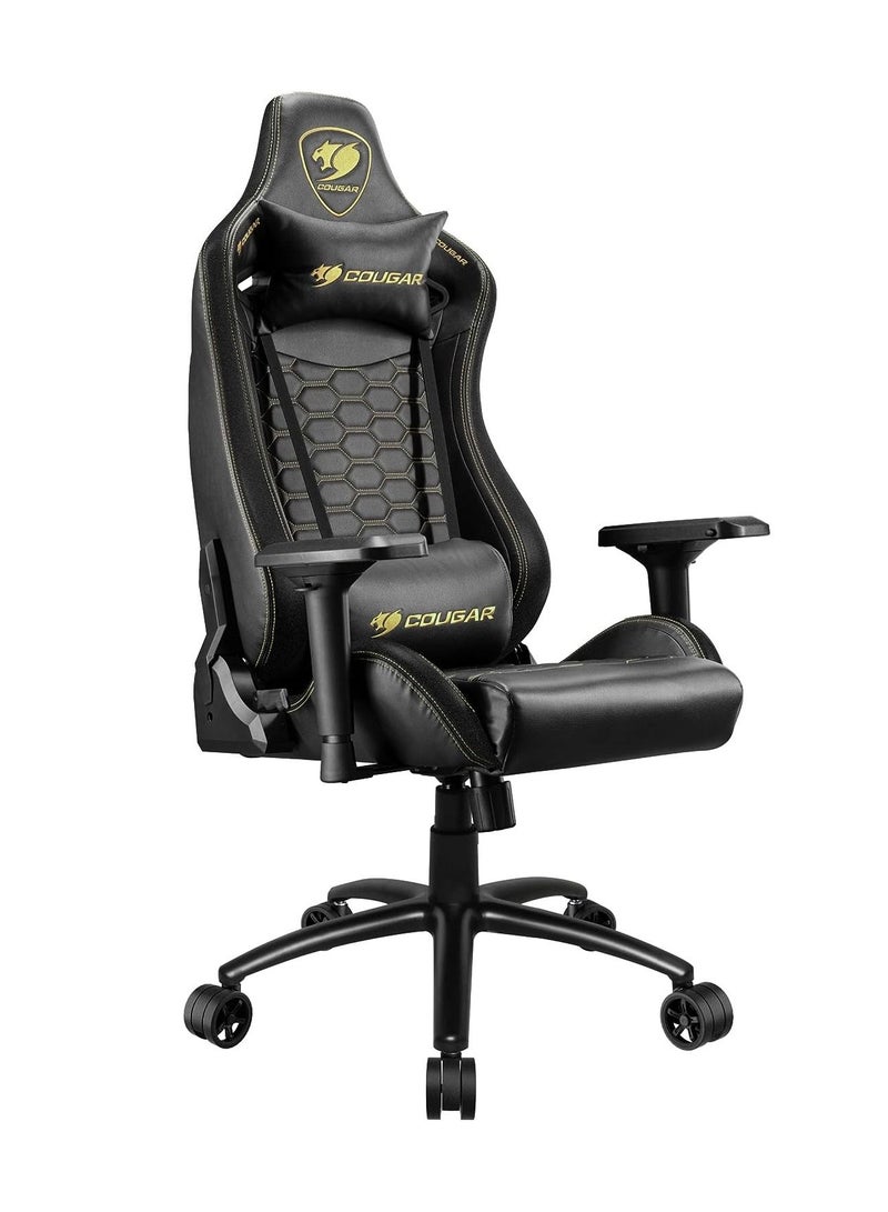 Cougar Outrider S Gaming Chair, Premium Pvc Leather, 180º Reclining​, Height Adjustment, 4D Adjustable Armrest, Full Steel Frame, Extra Large 3” Caster Wheels - Royal Black