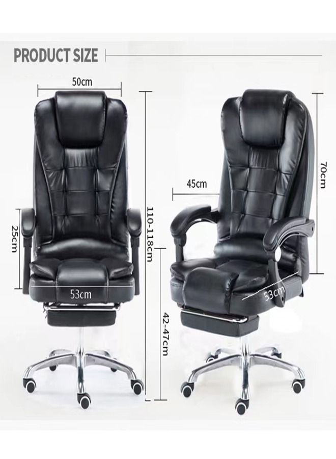 Multifunction Leather Executive Office and Gaming Chair With Footrest