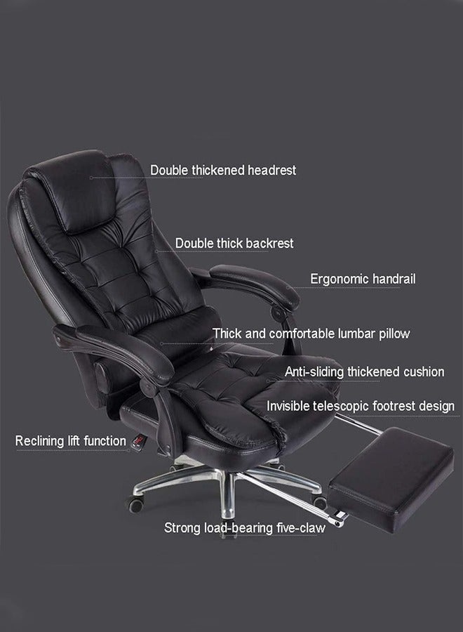 Multifunction Leather Executive Office and Gaming Chair With Footrest