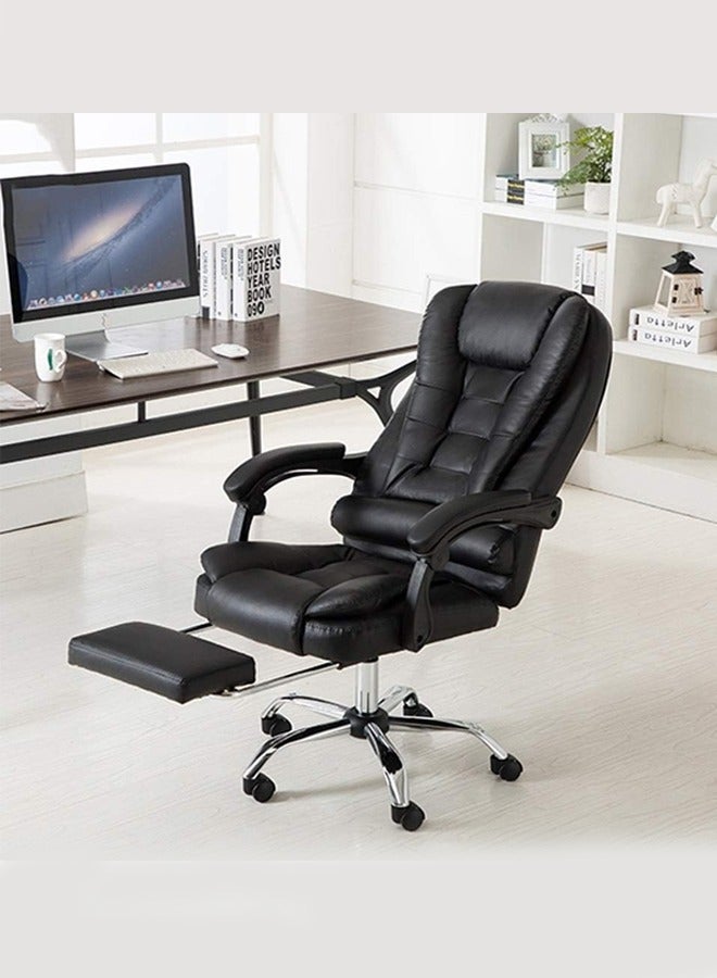 Multifunction Leather Executive Office and Gaming Chair With Footrest