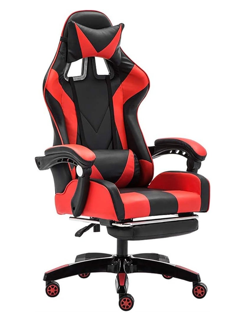 Gaming Chair Video Gaming Chair High Back Ergonomic Swivel Racing Computer Chair Task Chair, Rolling Office Chair with Lumbar Support Red