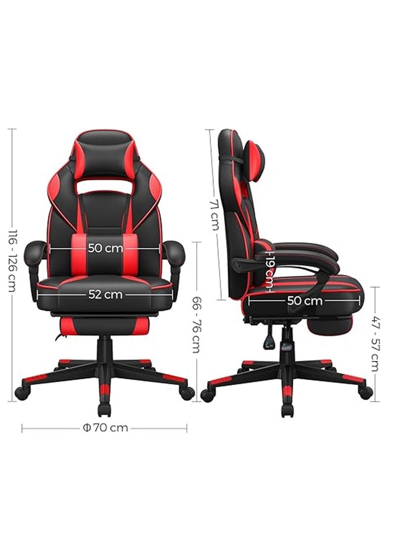 Gaming Chair Video Gaming Chair High Back Ergonomic Swivel Racing Computer Chair Task Chair, Rolling Office Chair with Lumbar Support Red