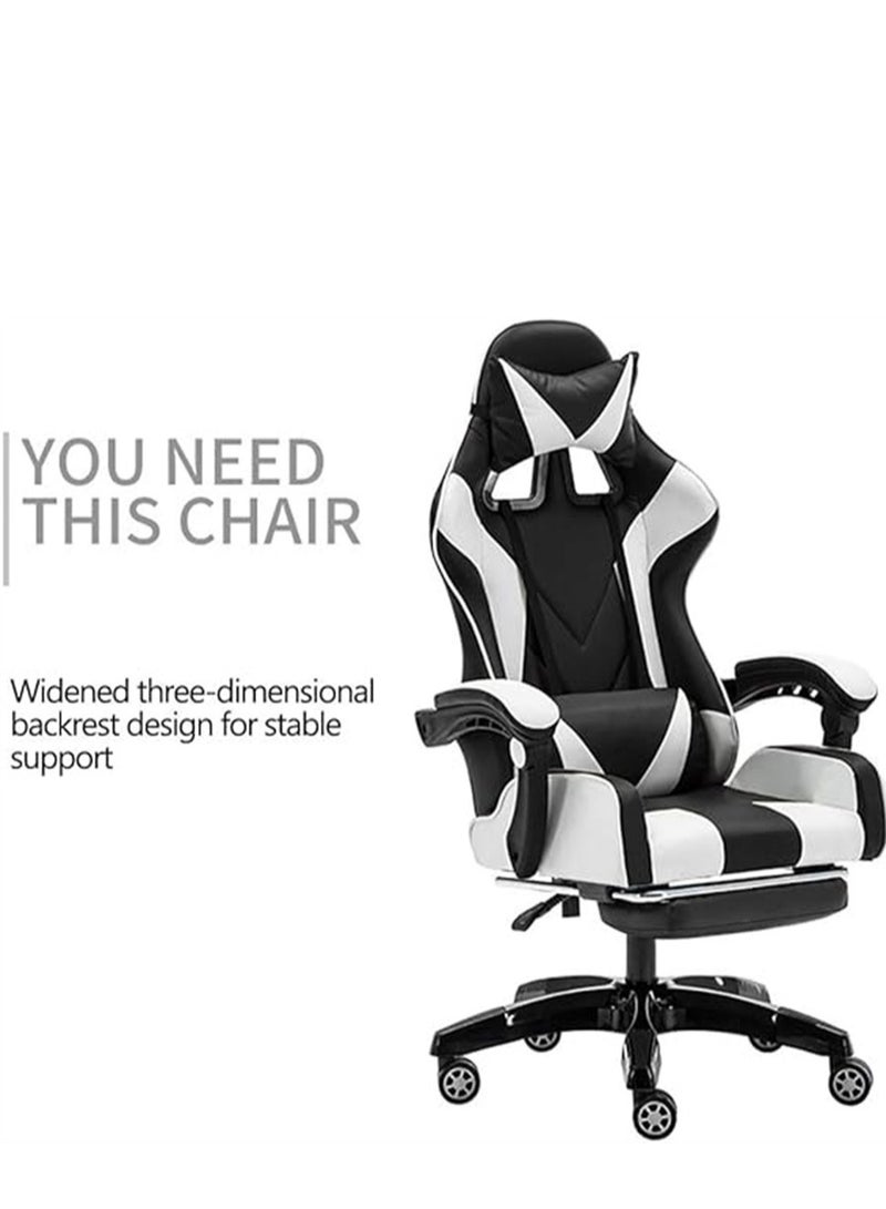 Gaming Chair Racing Style Office Chair Adjustable High Back Ergonomic Computer Desk Chair with Retractable Arms and Footrest