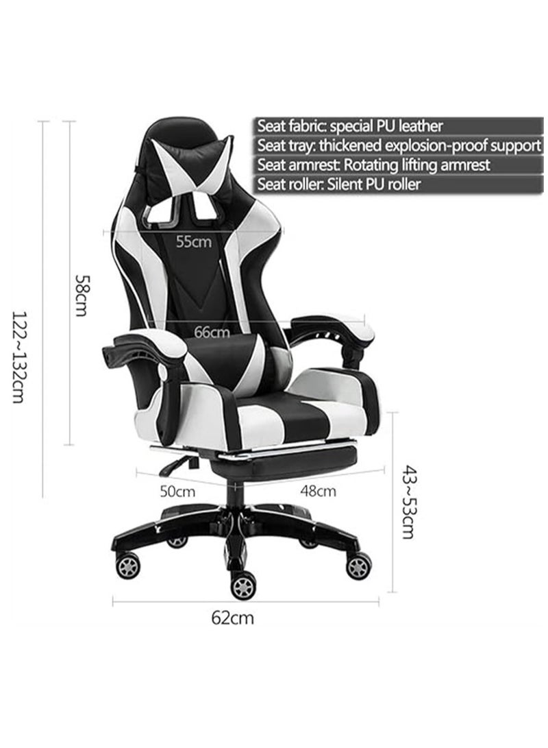 Gaming Chair Racing Style Office Chair Adjustable High Back Ergonomic Computer Desk Chair with Retractable Arms and Footrest