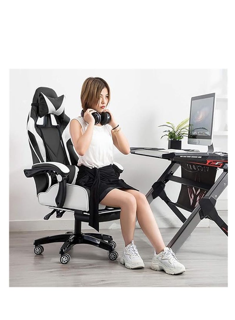 Gaming Chair Racing Style Office Chair Adjustable High Back Ergonomic Computer Desk Chair with Retractable Arms and Footrest