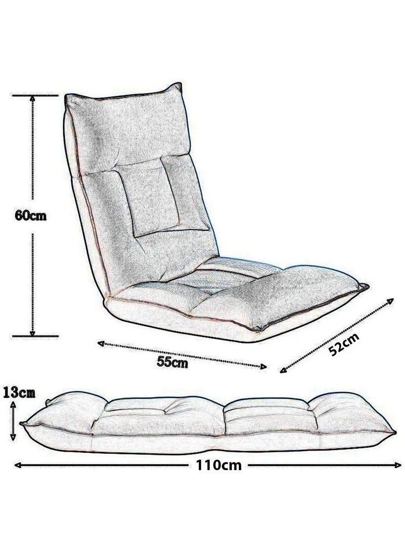 Floor Chair Lazy Sofa Adjustable Padded Folding Chair with Back Support and Backrest Comfortable Chair