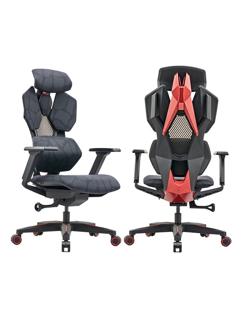 Astron Gaming Chair - Premium Ergonomic Gaming Chair with Multi-Functional Mechanism, Headphone Hanger, Carbon Fiber Textured Frame and Adaptive Shoulder & Lumber Support (Red)