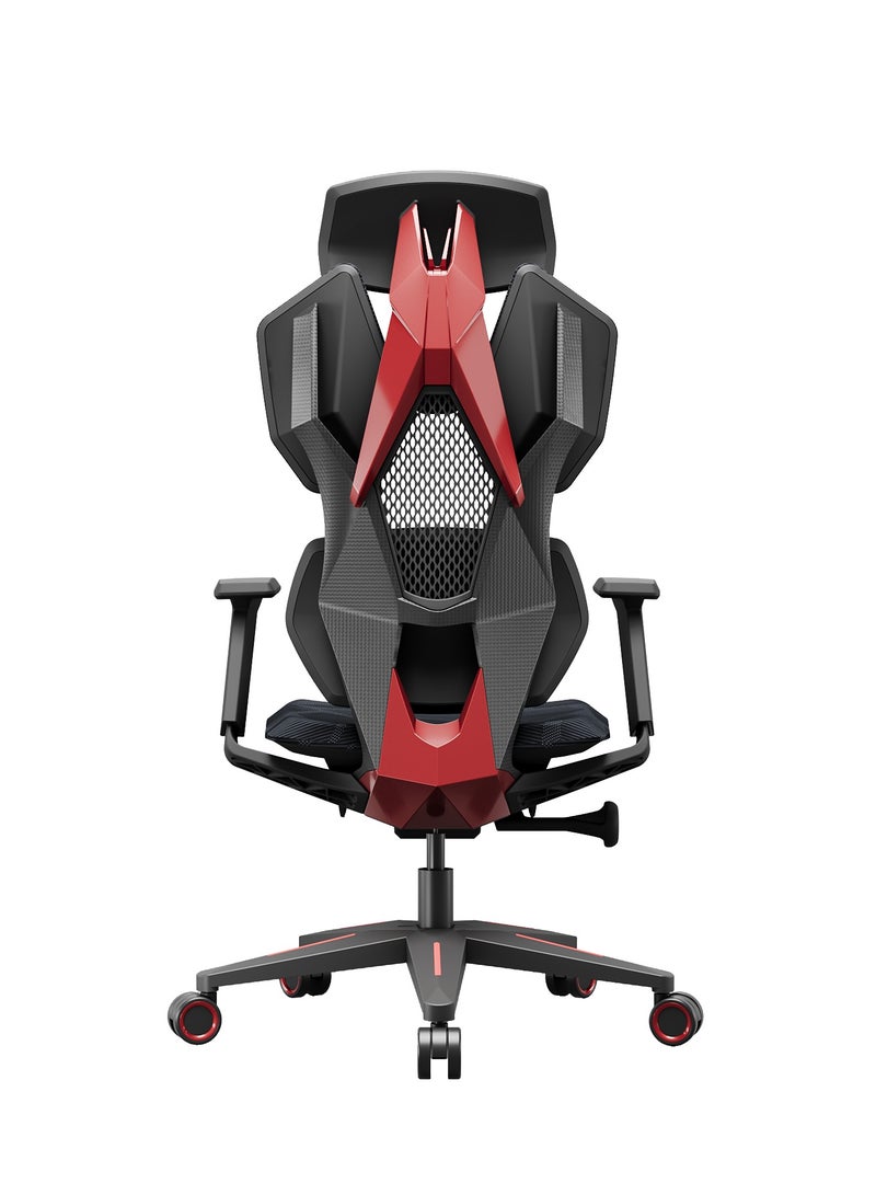 Astron Gaming Chair - Premium Ergonomic Gaming Chair with Multi-Functional Mechanism, Headphone Hanger, Carbon Fiber Textured Frame and Adaptive Shoulder & Lumber Support (Red)