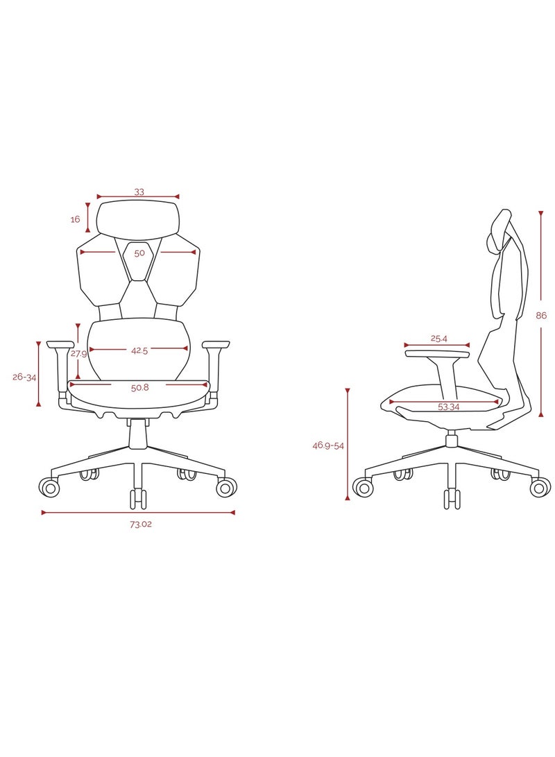 Astron Gaming Chair - Premium Ergonomic Gaming Chair with Multi-Functional Mechanism, Headphone Hanger, Carbon Fiber Textured Frame and Adaptive Shoulder & Lumber Support (Red)