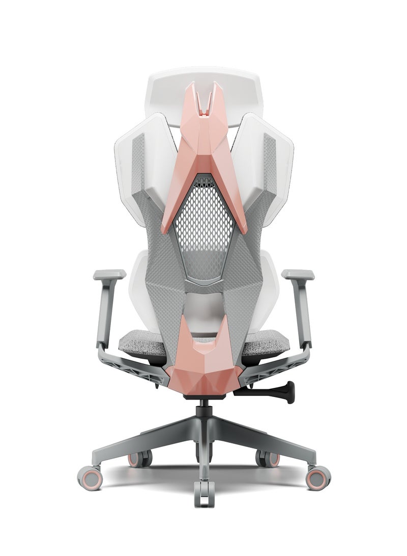 Astron Gaming Chair - Premium Ergonomic Gaming Chair with Multi-Functional Mechanism, Headphone Hanger, Carbon Fiber Textured Frame and Adaptive Shoulder & Lumber Support (Pink)