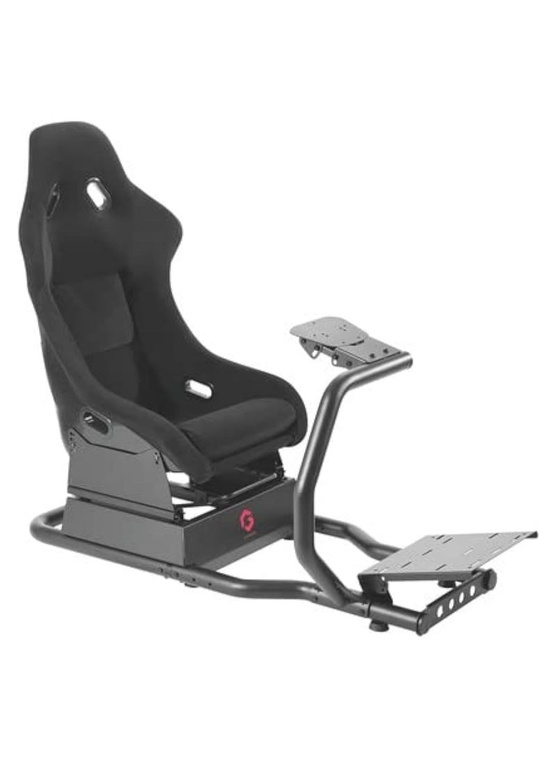 GAMEON Pro Racing Simulator Cockpit With Gear Shifter Mount - Black