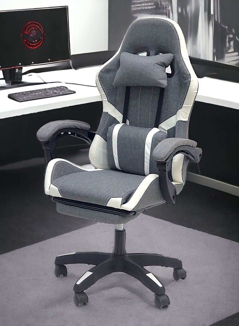 SBF Fabric Gaming Chair - Reclining High Back Office Chair - Adjustable Height, Headrest, Footrest and Lumbar Support - Swivel Video Game Chair - Ergonomic Computer Gaming Chair