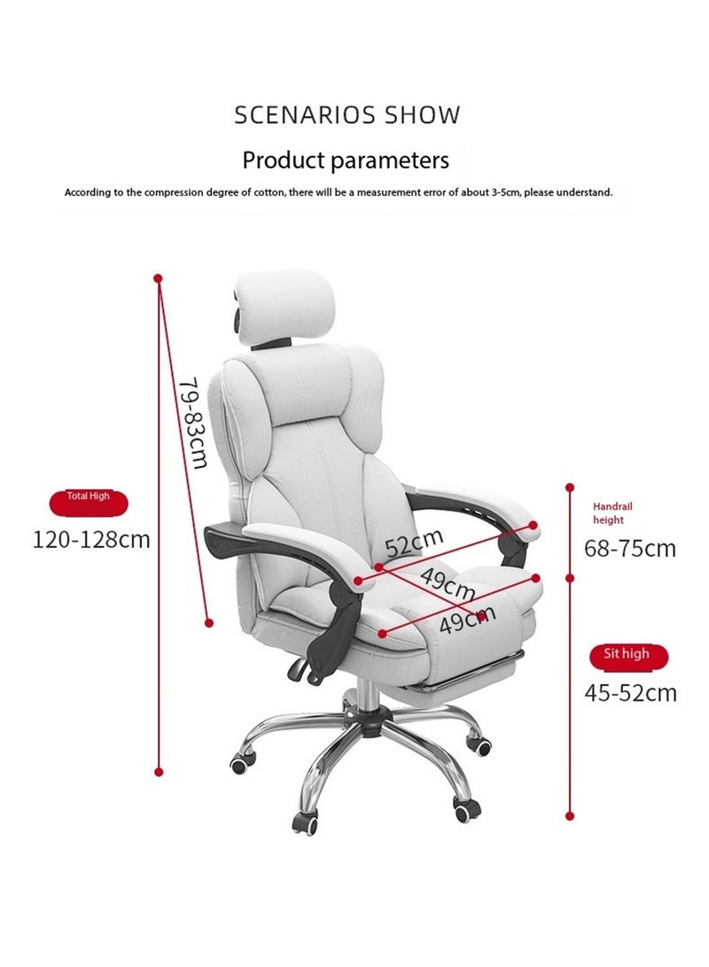 Gaming Office Chair High Back Ergonomic Desk Computer Chair with Lumbar Support Retractable Footrest Adjustable Swivel and Arm-Rest