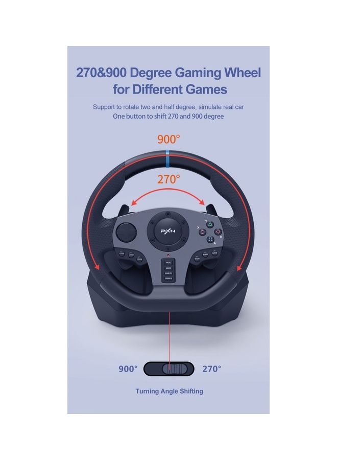 PXN V9 Racing Wheel Steering Wheel Driving Wheel 270°/ 900° PS4 Steering Wheel Dual-Motor Feedback Driving with Pedals and Shifter game racing wheel for PS4 PC Xbox One Xbox Series S/X Nintendo Switch