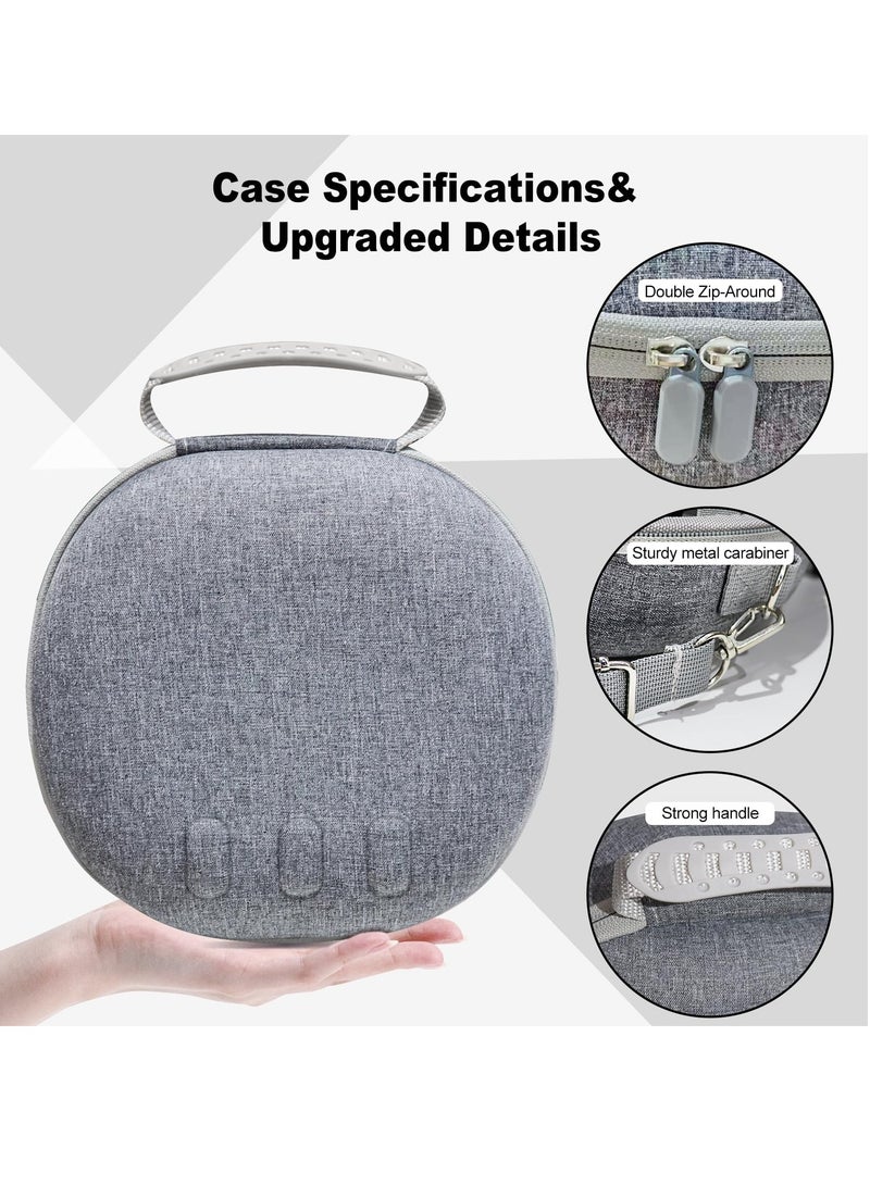 Hard Carrying Case Compatible with Meta Quest 3, Protect Gaming Headset and Controllers Accessories, for Travel and Home Storage, Not Fit for Official Elite Strap, Gray