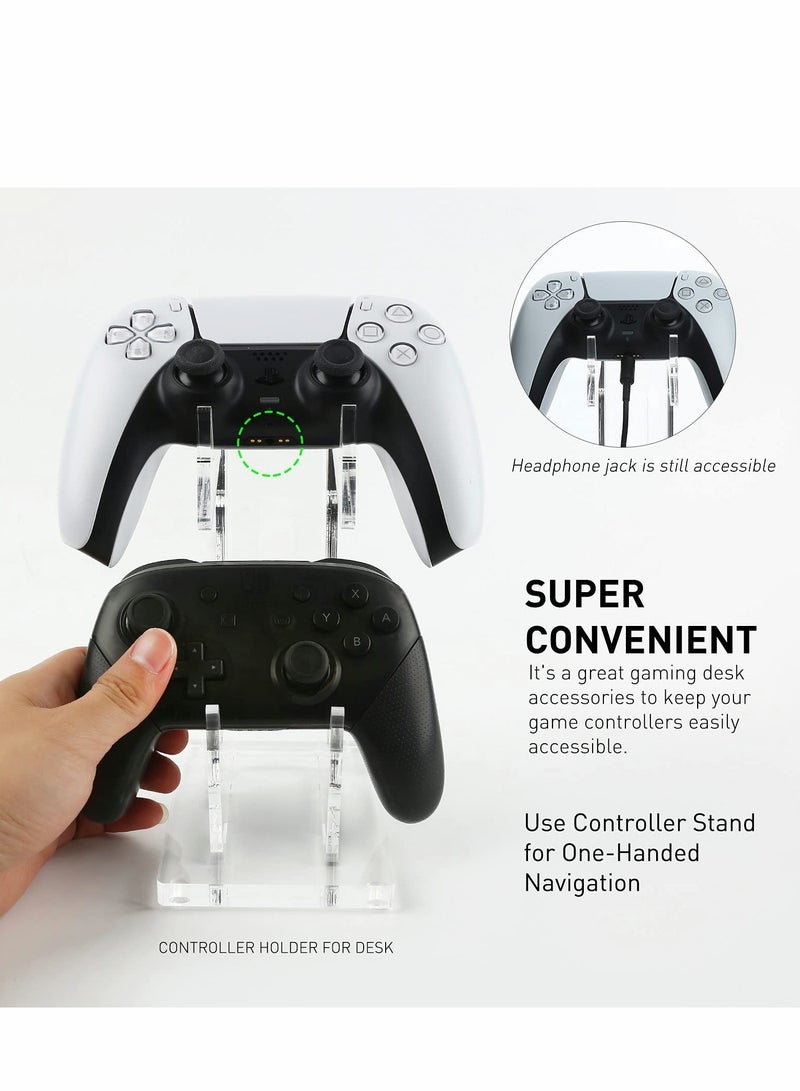 Game Controller Holder Stand Wall Mount, PS4/Nintendo Switch/Xbox One/Steam/PC Controller, Adhesive Mount (transparency)