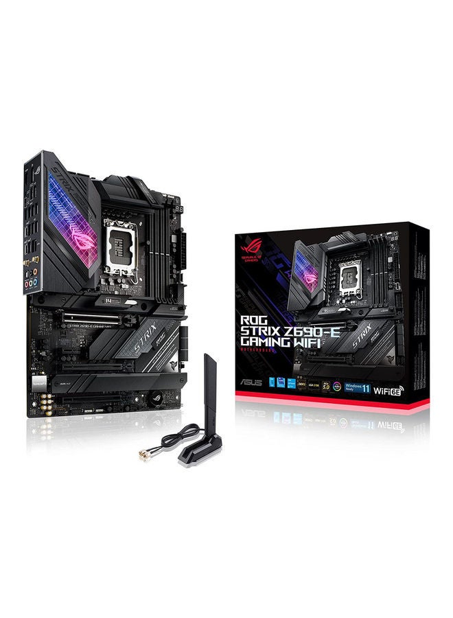 Rog Strix Z690-E Gaming WiFi Intel LGA 1700 ATX Motherboard, 18+1 Power Stages, DDR5, PCIe 5.0, M.2 Combo-Sink, WiFi 6E, 2.5 GB Ethernet, Five M.2, Aura Sync | 90MB18J0-M0EAY0 Black