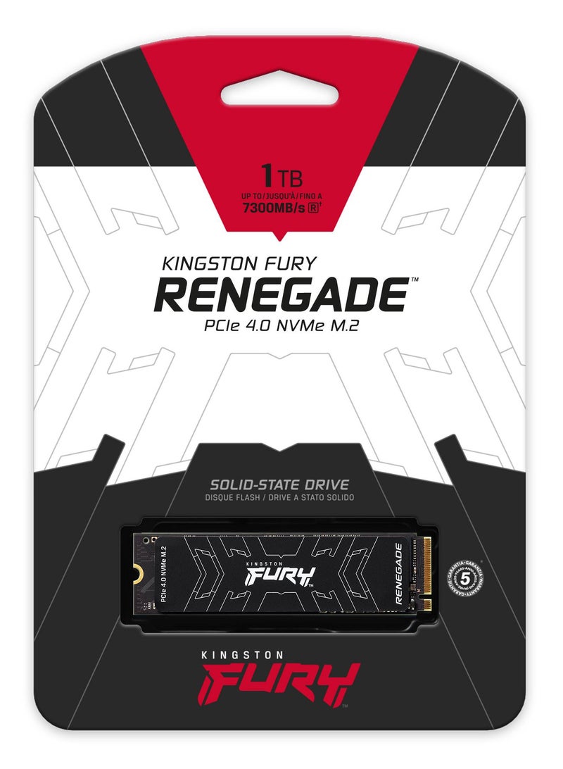 Fury Renegade 1TB PCIe Gen 4.0 NVMe M.2 Internal Gaming SSD | Up to 7300 MB/s | Graphene Heat Spreader | 3D TLC NAND | Works With PS5 | SFYRS/1000G - Solid State Drive 1 TB