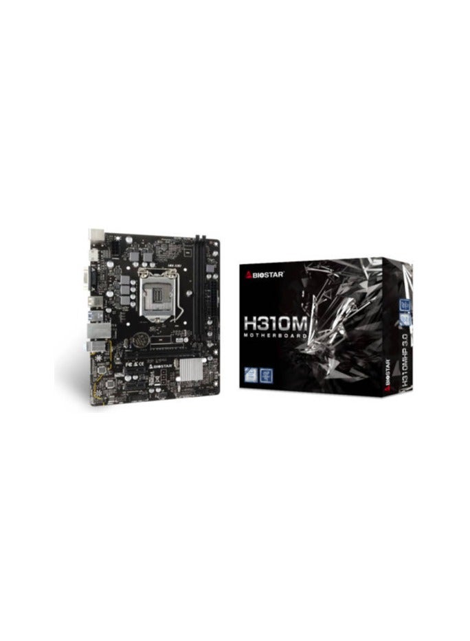 Biostar H310MHP 3.0 Ver. 7.0 Micro ATX Intel Motherboard, Socket 1151, Intel H310 Chipset, Supports GbE LAN, Supports Dual Channel DDR4 32GB, 2 x PCIe 2.0 Slot, HDMI, USB3.2