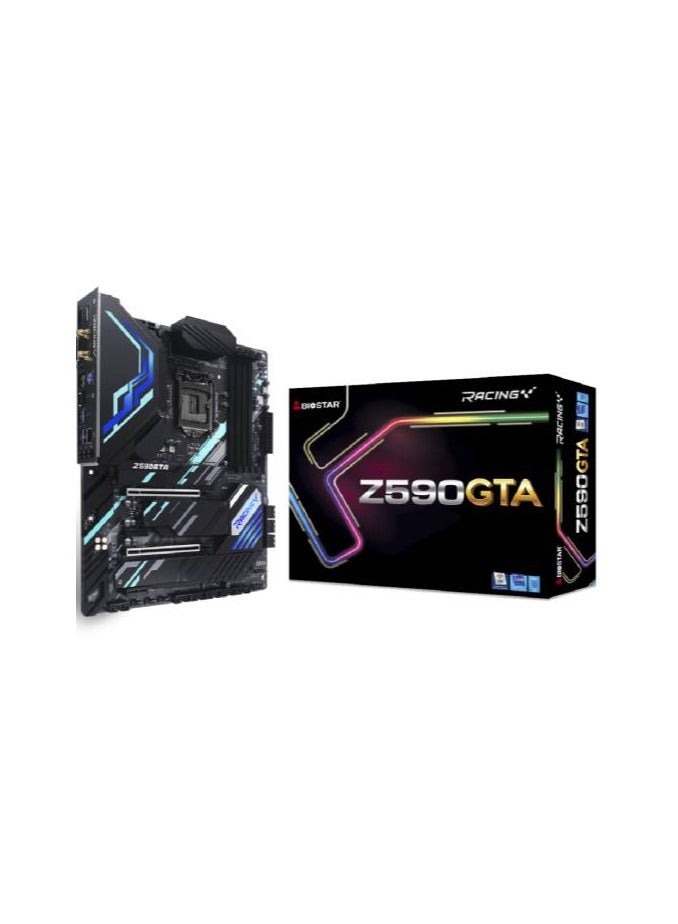 Biostar Z590GTA Racing Series ATX DDR4 Motherboard, Intel Z590 Chipset, 10/11th Gen LGA1200, PCI-Express 4.0, SATA3, 3x M.2, 2.5GbE, USB 3.2 Gen2, Supports 2.5GbE LAN & WiFi 6 Module